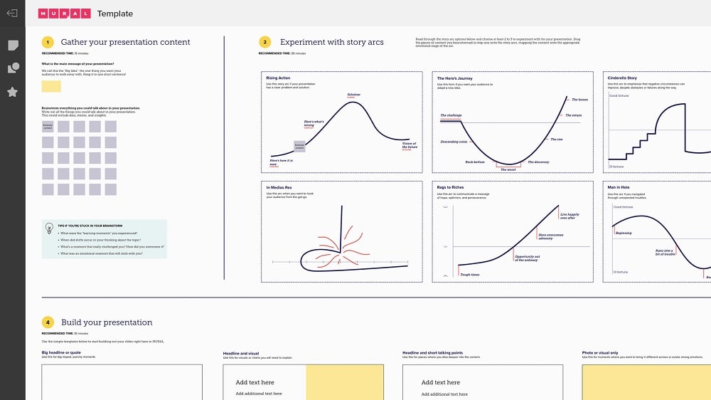 Mural offers an array of specialized design and innovation tools that facilitate the creative process, making it a preferred choice for those looking to create interactive prototypes, conduct design sprints, or facilitate remote workshops.