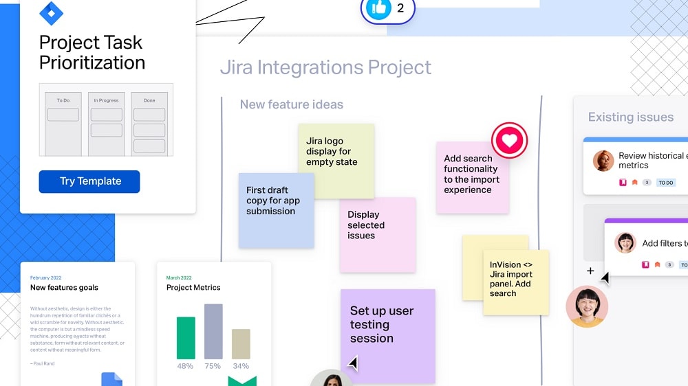 InVision seamlessly integrates with an impressive lineup of platforms including Slack, Jira, Dropbox, and Adobe Creative Suite, catering to diverse team workflows.