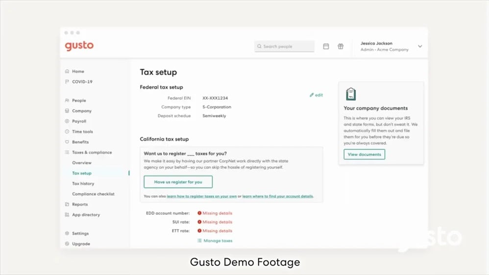 Gusto shines by automating the tracking of leave dates, time-off requests, and attendance, significantly reducing the manual effort required for HR and payroll tasks. 