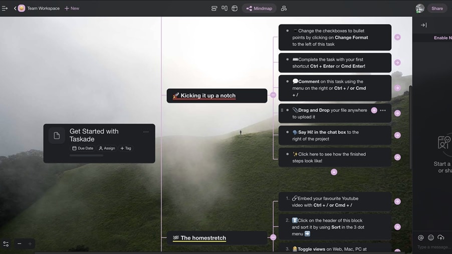  With Taskade, users can seamlessly create mind maps and share them with teams, enhancing collaboration. 