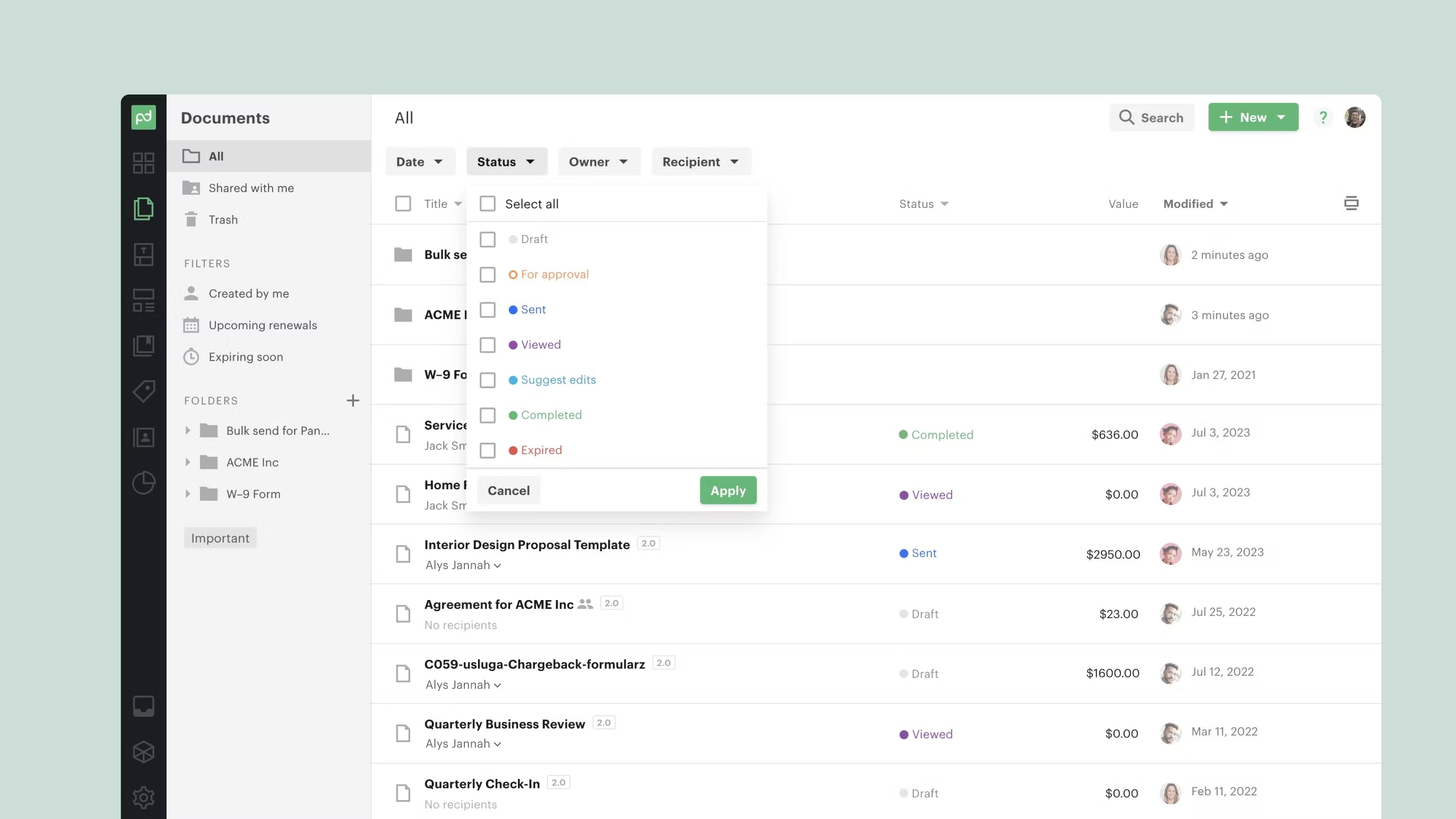 Manage, Share, and Store All of Documents In One Place with PandaDoc