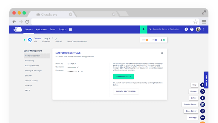 Cloudways Allows You to Clone Websites For The Same Server or Launch a New Server