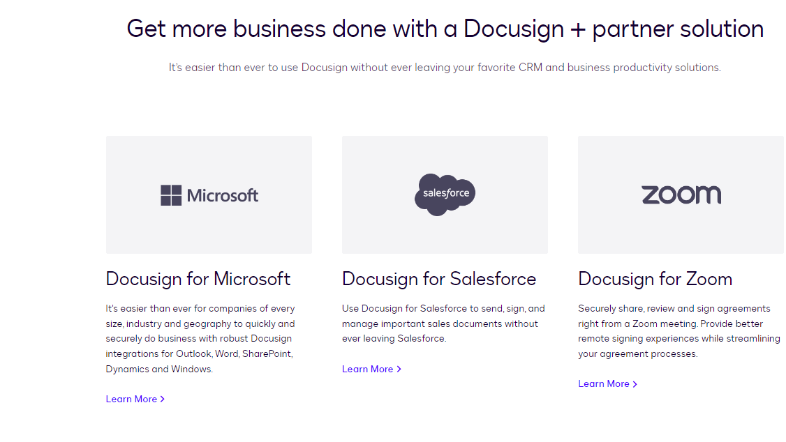 DocuSign's 400+ Integrations Include Microsoft, Salesforce, Zoom, and More