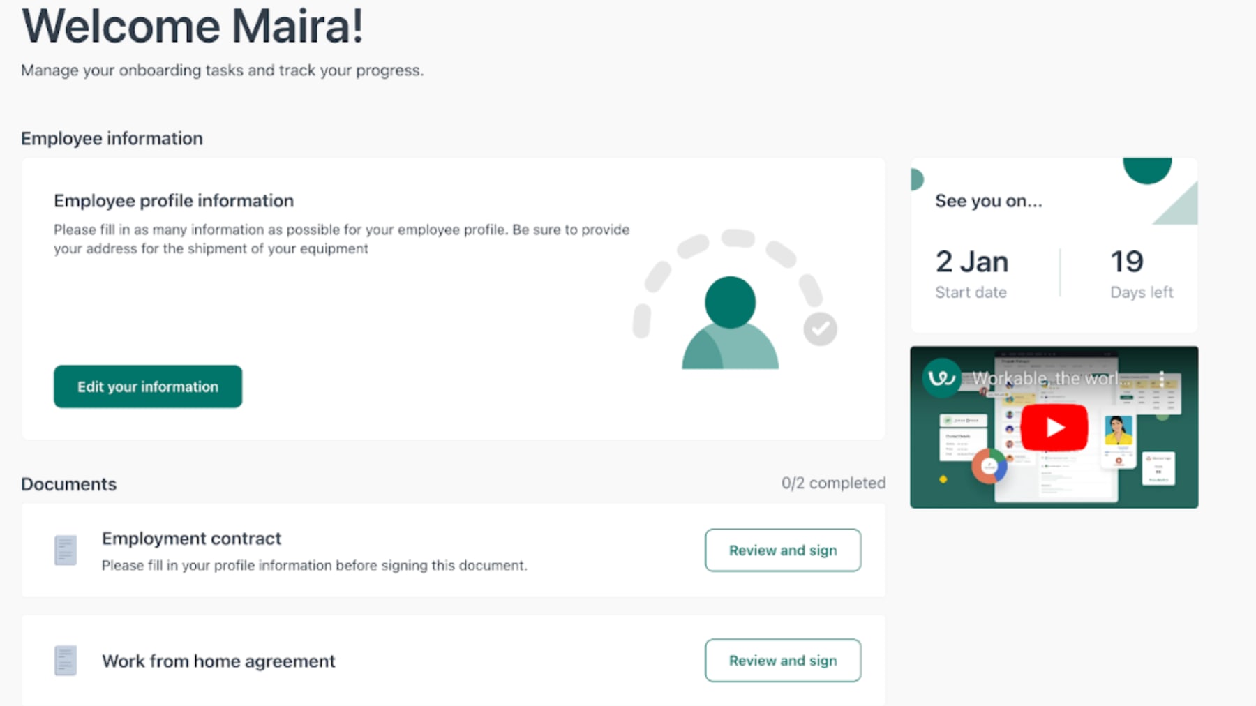 New Employees Will Have Access to a Customized Profile to Start Their Onboarding Thanks to Workable