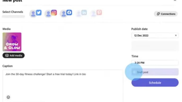 Adobe Express Gives You the Power to Create Draft Posts for Social Media and Schedule Posts for Optimal Reach
