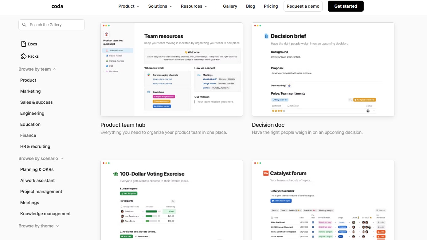 Coda's Pre-Built Templates Can Be Customized for Your Teams, From Marketing to Finance