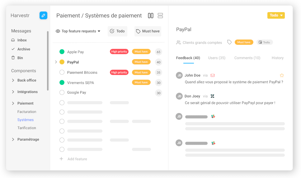 Harvestr is about making every company customer-centric, for real. Manage customer feedback, prioritize features and share your product roadmap, all in one place. Our product management platform helps companies leverage customer feedback and data to build amazing digital products. Backed by talented software investors, Harvestr was built by product people for product people, and is used by some of the best product teams around the world. Â