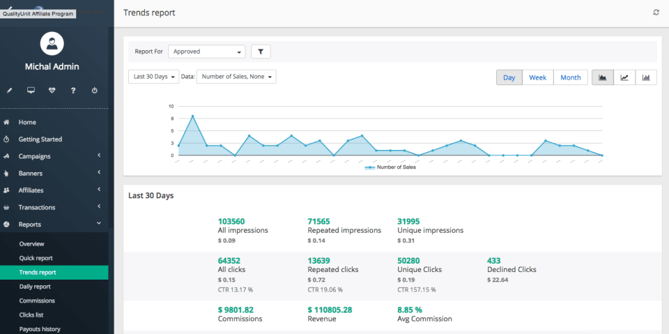 Post Affiliate Pro is an affiliate software that runs your entire affiliate program from top to bottom. It is intuitive, fast, effective, and infinitely expandable and scalable. The system will give you access to Merchant panel and your affiliates to the affiliate panel to see their stats and manage their promotion materials. Post Affiliate Pro will automate your entire affiliate program. It comes bundled with more than 200 integration methods and connects with your favorite e-shop builders and websites. The rock-solid tracking, 99% availability and infinite opportunities for customization make it the ultimate affiliate software.