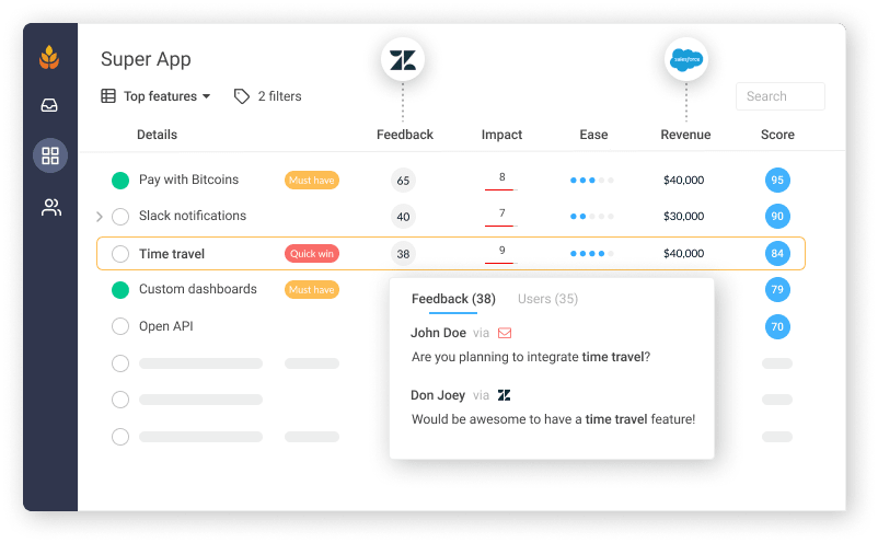 Harvestr is about making every company customer-centric, for real. Manage customer feedback, prioritize features and share your product roadmap, all in one place. Our product management platform helps companies leverage customer feedback and data to build amazing digital products. Backed by talented software investors, Harvestr was built by product people for product people, and is used by some of the best product teams around the world. Â