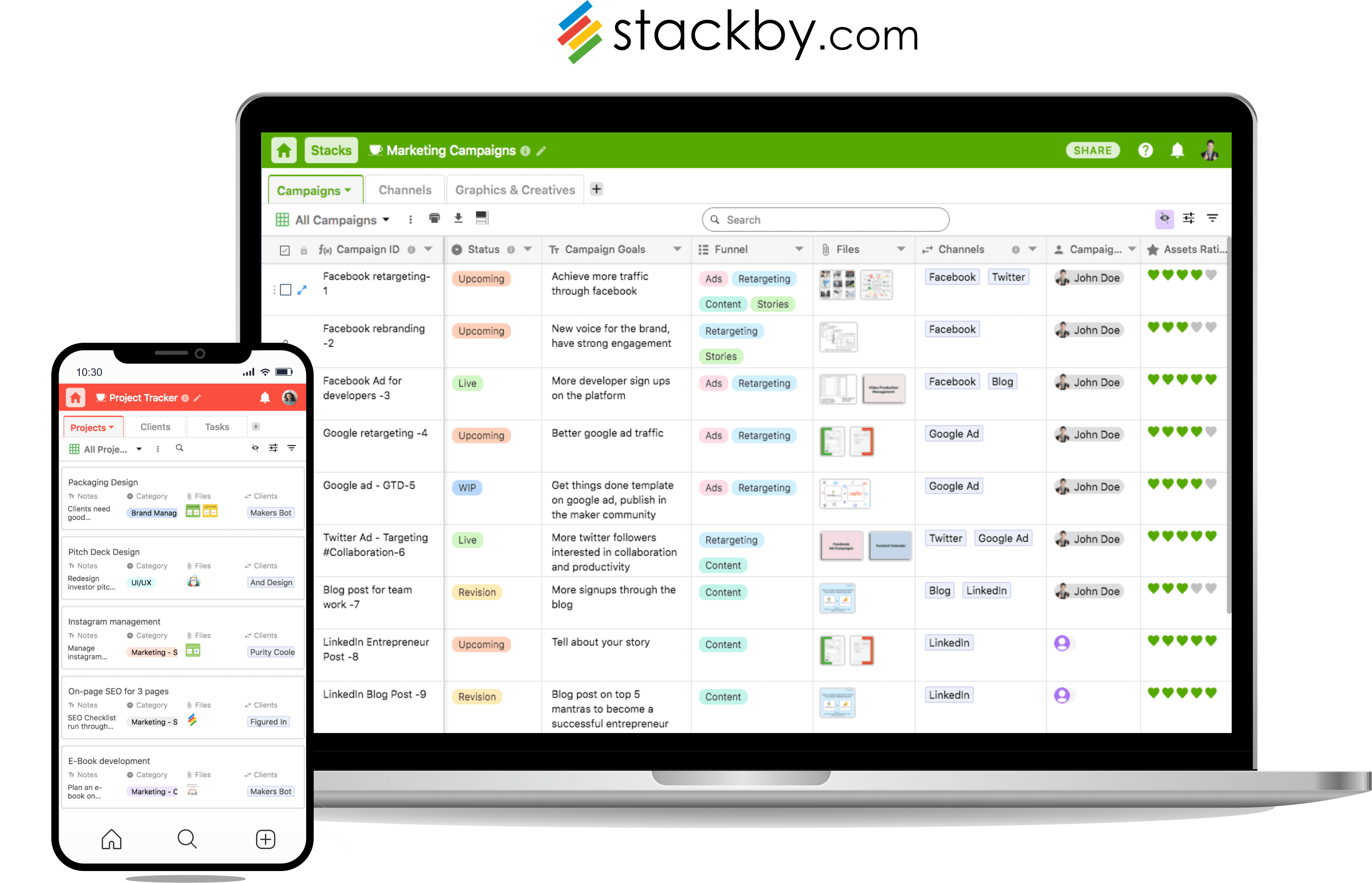 Stackby helps teams build their own tools and unlock the full potential of creating software.With the ease of use of spreadsheets, power of databases and connections to best services (APIs), Stackby is an all-in-one platform that allows you to not only plan and manage but also automate your life and work. It’s real-time, collaborative and has the ability to connect columns to third party services to pull information automatically. With traditional software dictating how you should work, we believe in the contrary - you should dictate how software should work. Our mission is to empower the billion spreadsheet users to build powerful software tools for their teams.