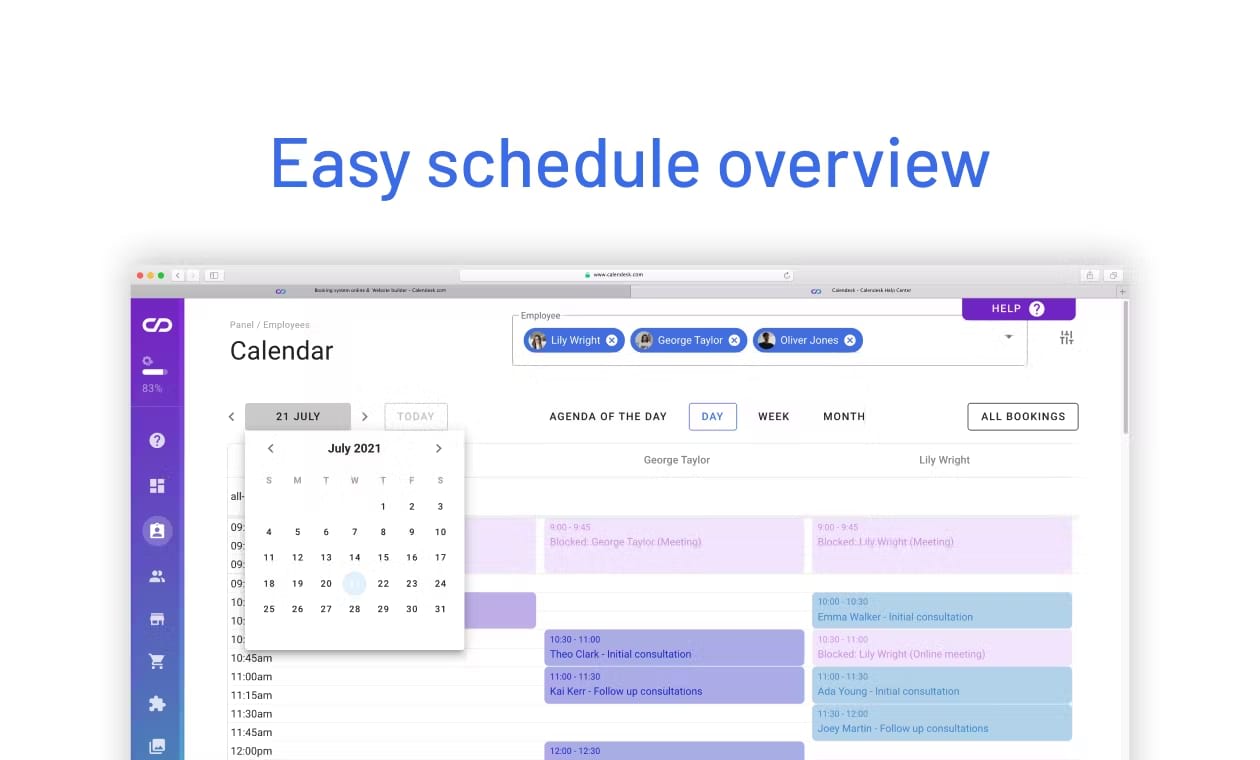 Have an Overview of Your Schedule Through Calendesk's Interface