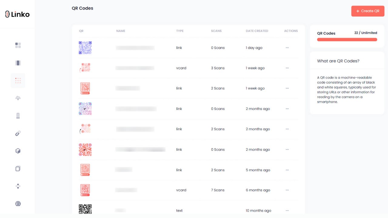 Create QR Codes with Linko