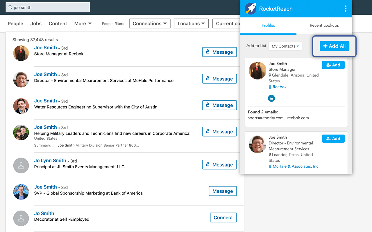 Link RocketReach Directly with LinkedIn