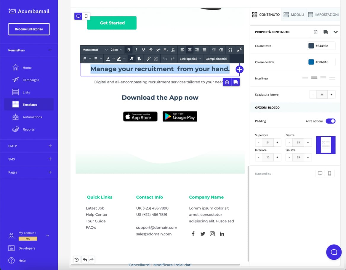 Create and Customize Your Emails with Acumbamail