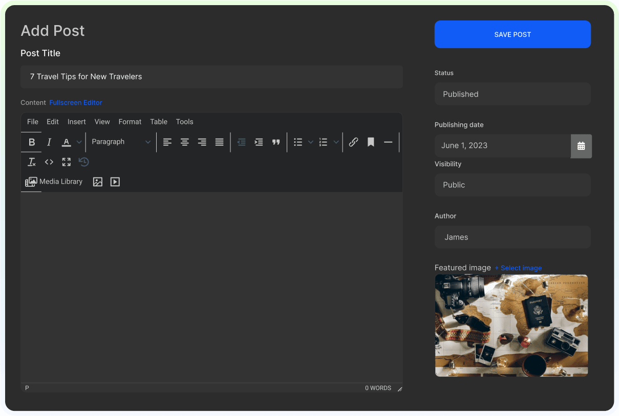 BlogHandy's Writing Editor is Easy-to-Use