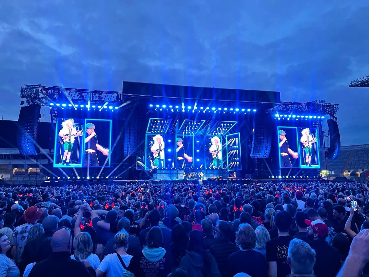 CES power setup at an AC/DC stadium concert