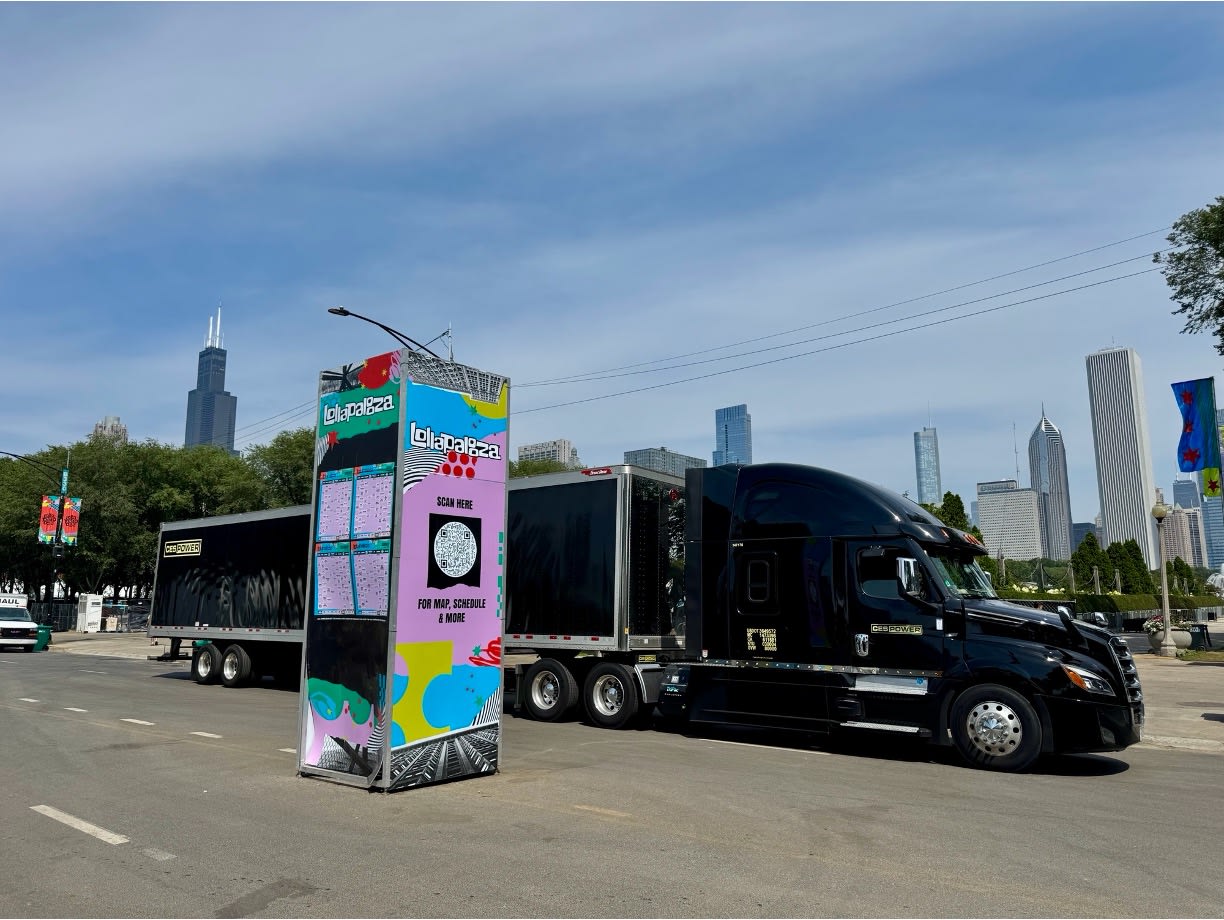 CES logistics truck supporting Lollapalooza event