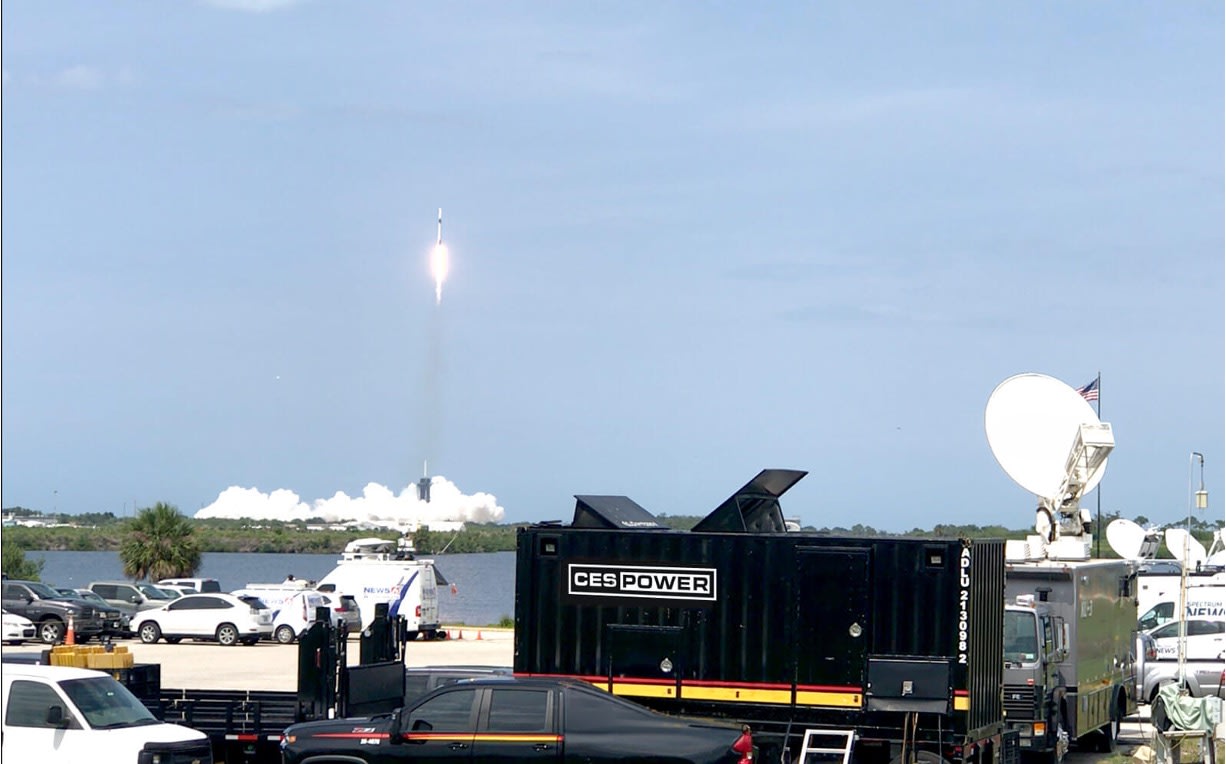 CES power site supporting a SpaceX launch
