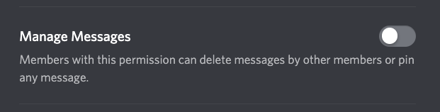 Discord manage messages permission pane