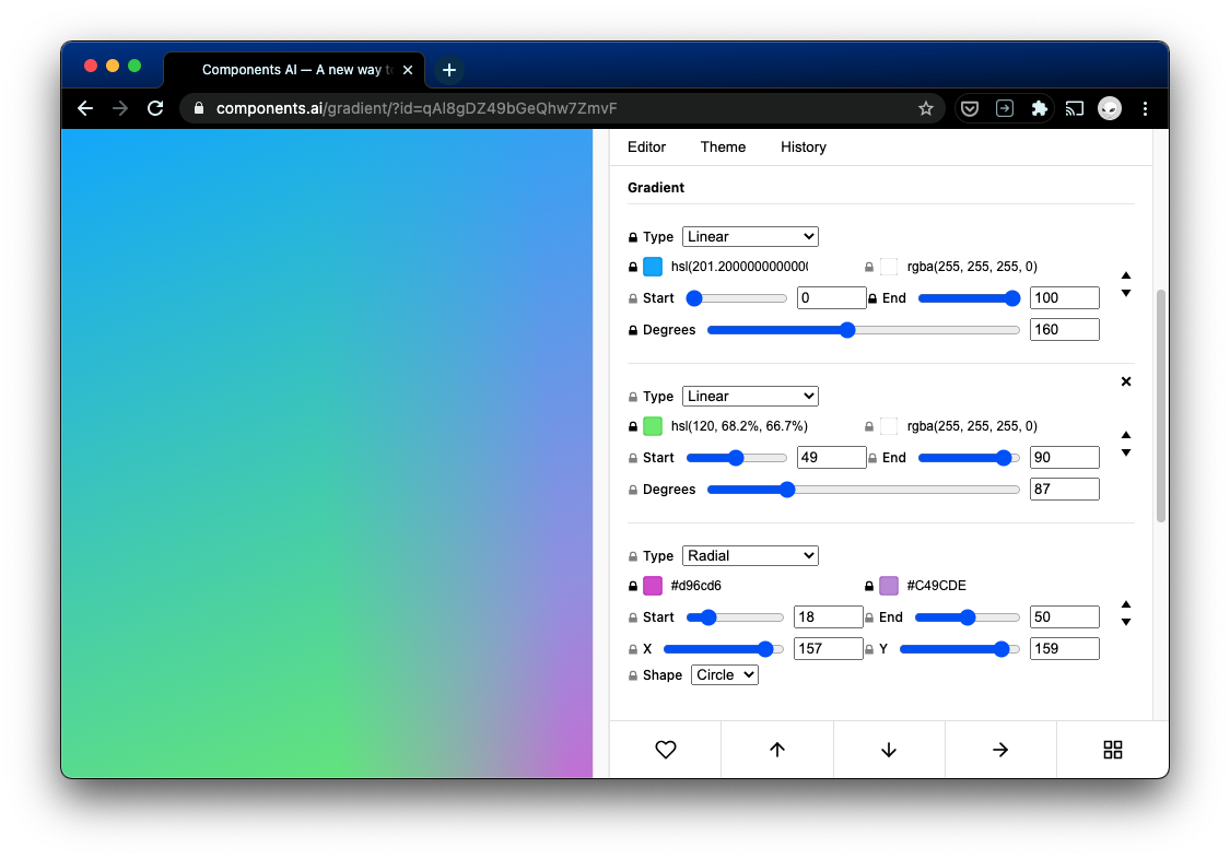 components.ai gradient page