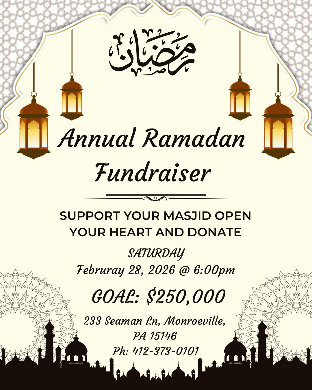 2026 MCCGP Ramadan Fundraiser for Upcoming Project