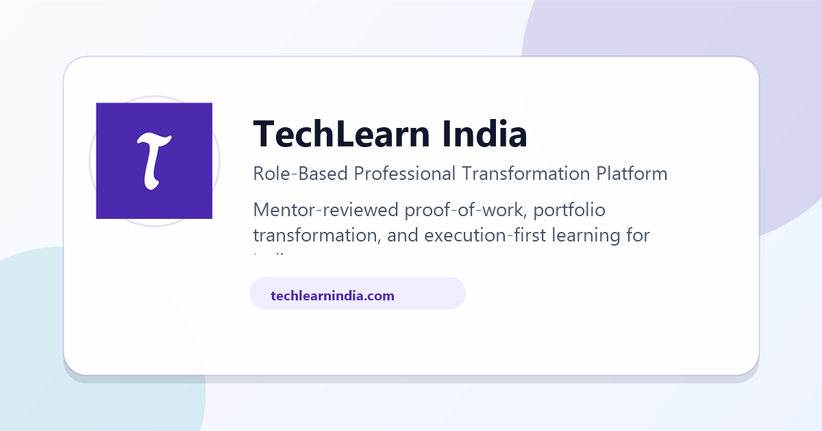 TechLearn India | Programs, Courses, Community and Career Tools