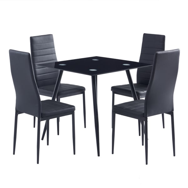 4pcs High Backrest PU Leather Dining Chairs view 6
