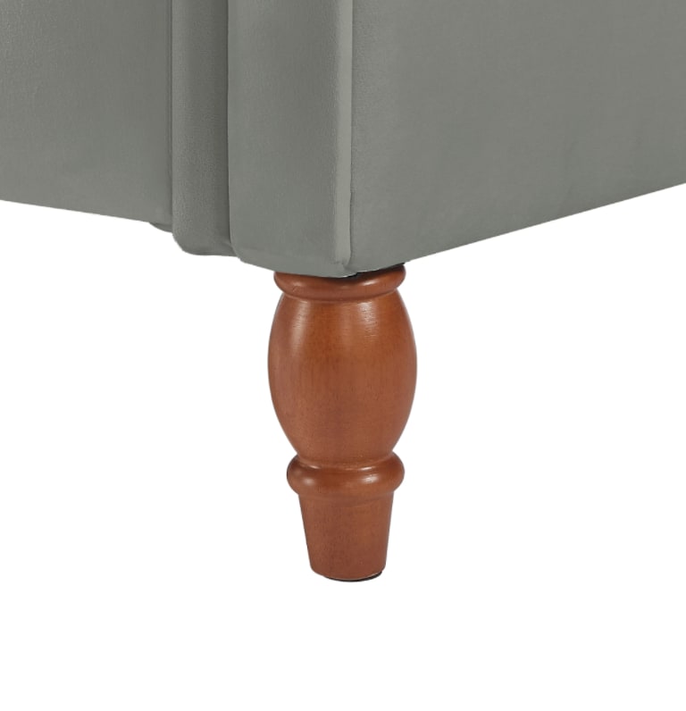 Velvet Multifunctional Storage Rectangular Sofa Stool - Grey view 5