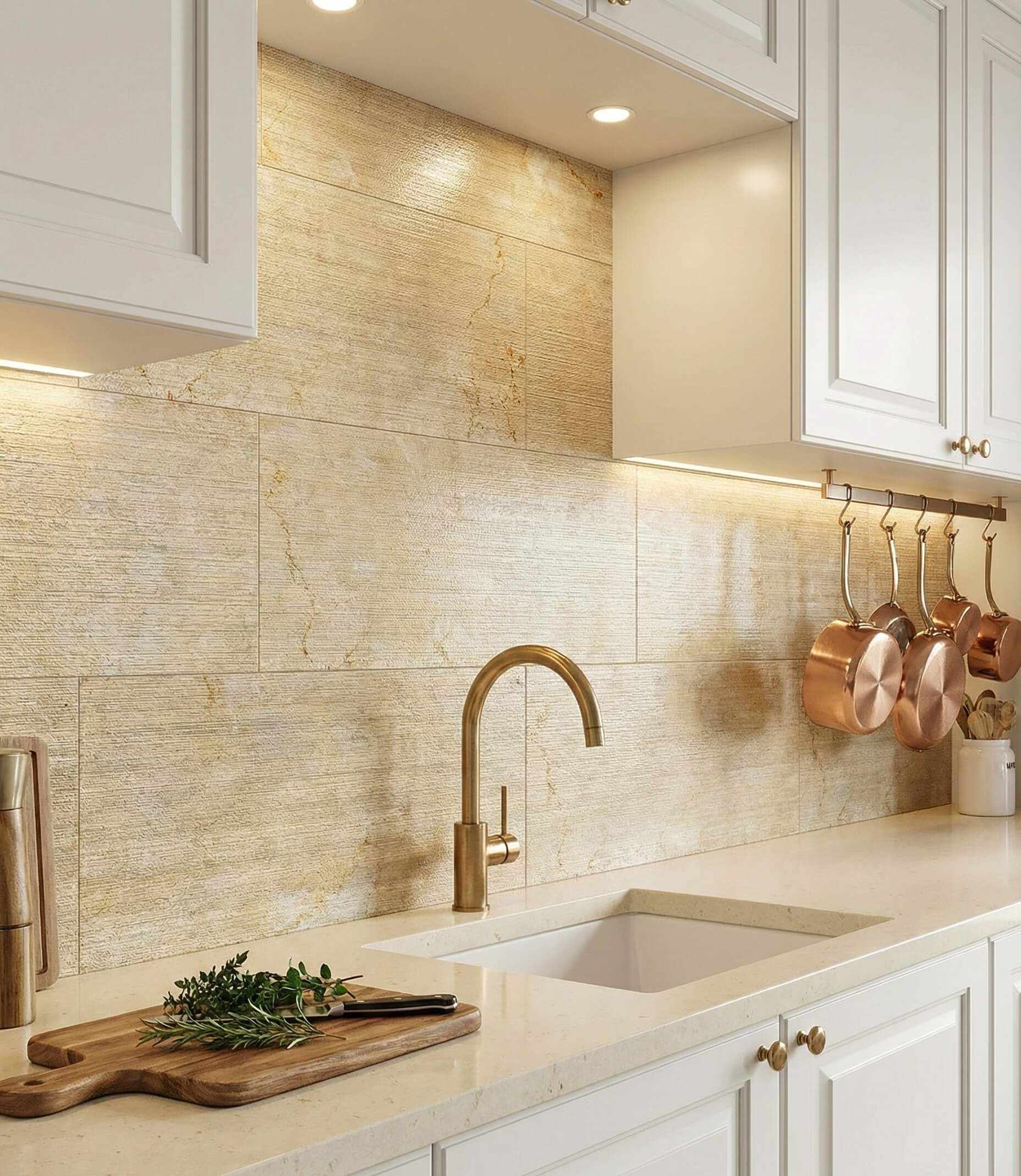 12X24 Inch Gold Yellow Beige Natural Marble, For Wall, FS Textured Finished, 3D Fluted Marble, Natural Stone view 7