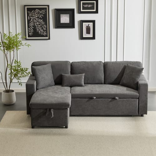 Corner Sofa Bed Corner Couch L-Shaped Sofa Bed Extendable, Bed Box And Integrated Shelf, view 19