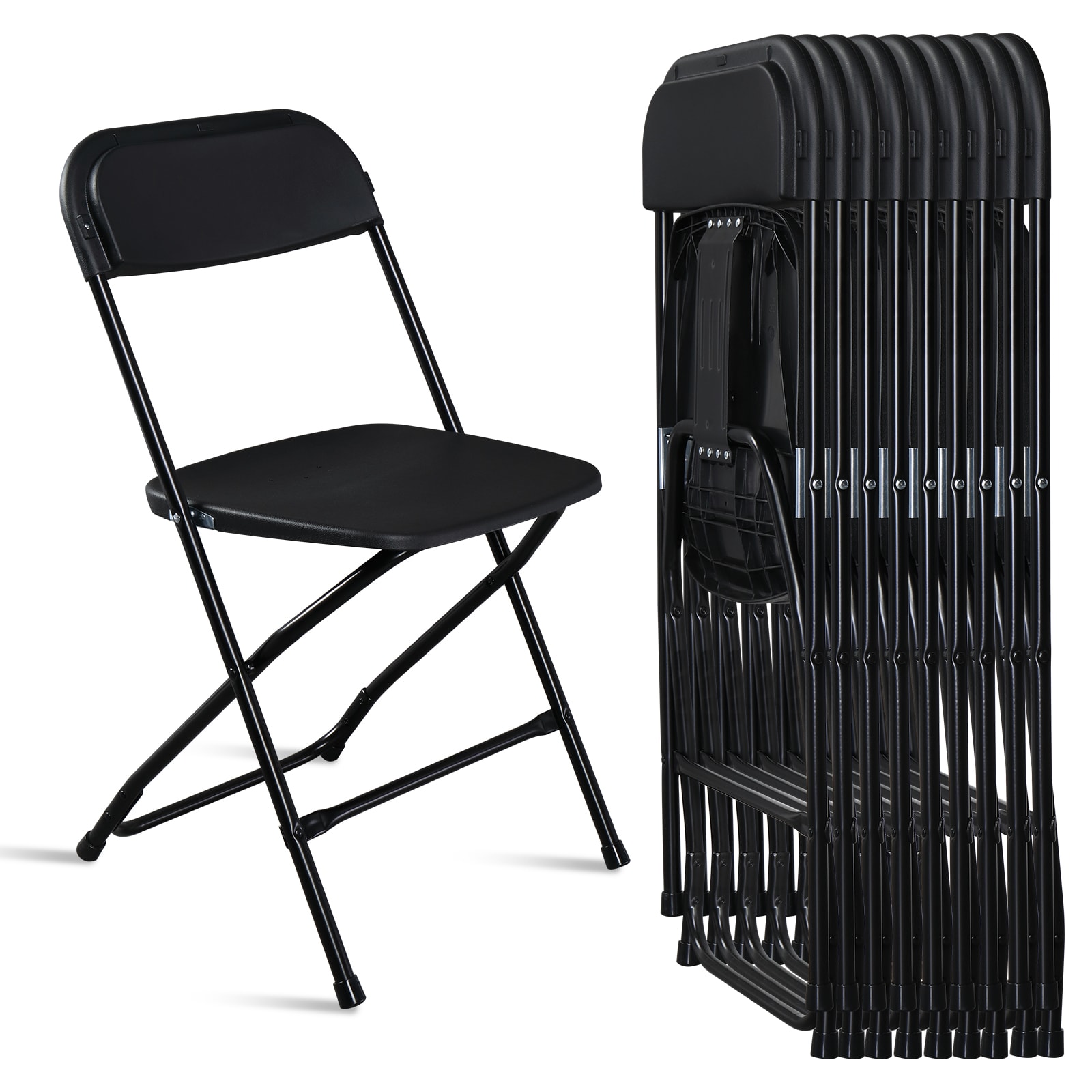 10pcs Injection Molded Classic Black XN Courtyard Plastic Folding Chair view 19