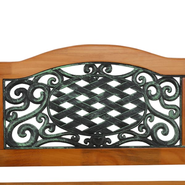 Double Arched Back Iron Wood Bench view 7