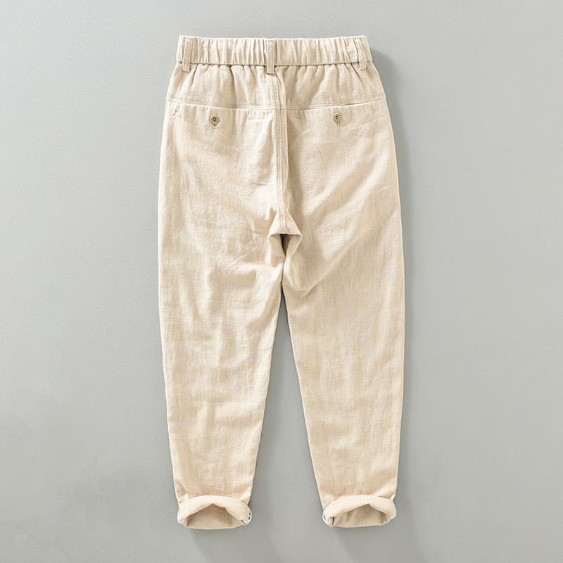 Breathable Cotton Linen Straight Casual Pants view 11