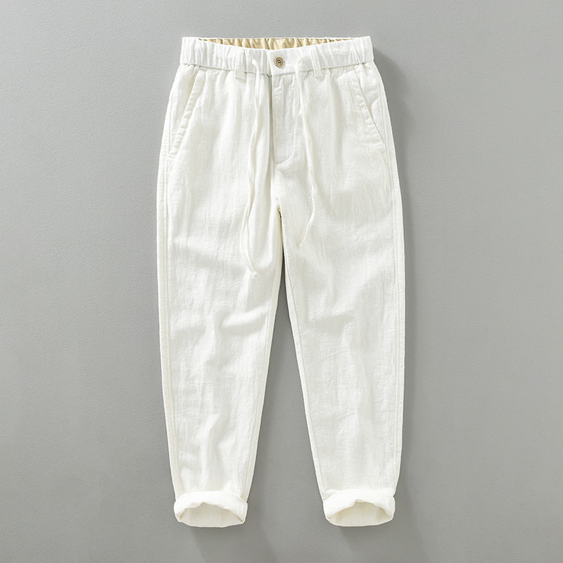 Breathable Cotton Linen Straight Casual Pants view 17