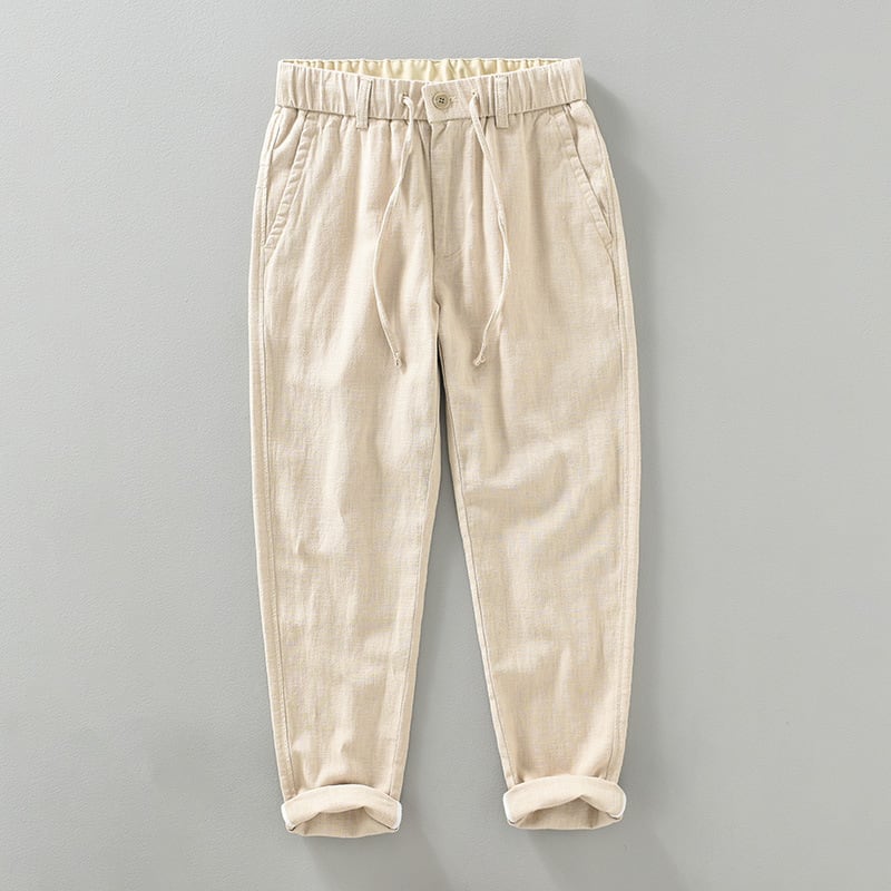 Breathable Cotton Linen Straight Casual Pants view 4