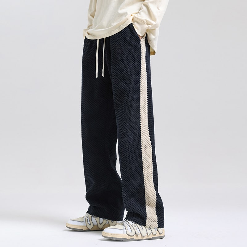 Men's Fashion Color Contrast Loose Casual Straight Pants view 9