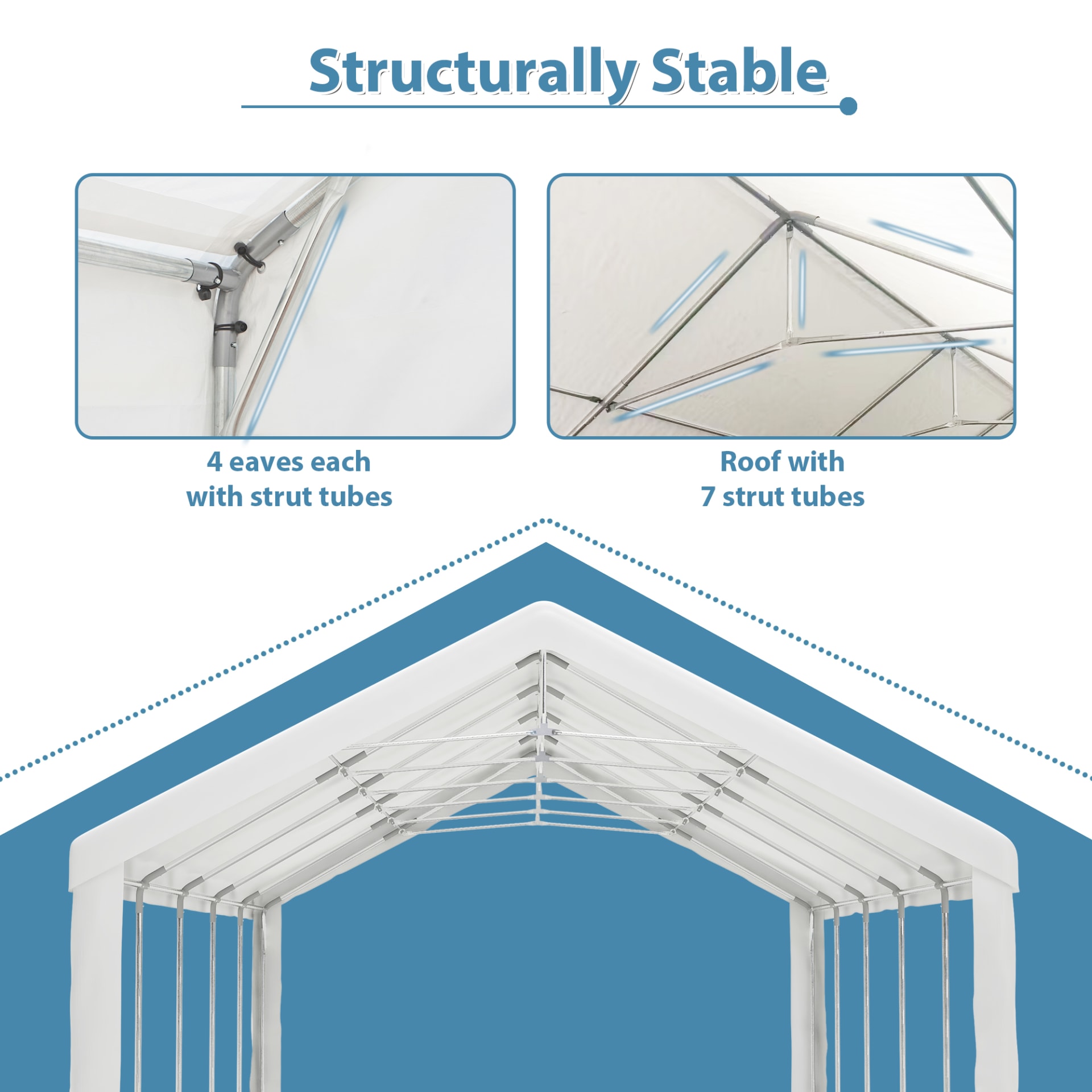 Party Tent Heavy Duty, Large Wedding Event Shelters With 2 Storage Bags & Removable Sidewalls, Outdoor Canopy Gazebo Commercial Tents For Parties Carport Camping Garden Patio view 32