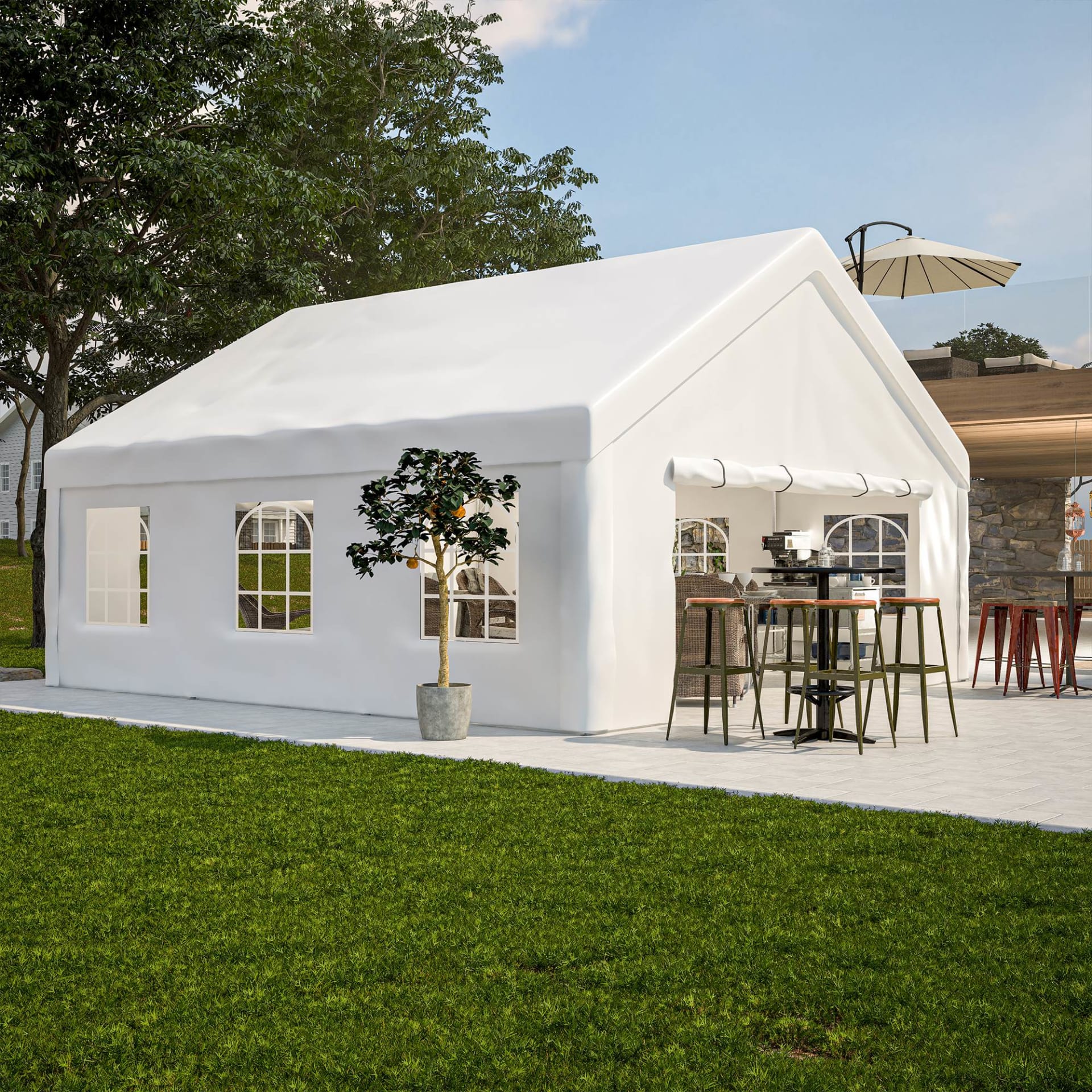 Party Tent Heavy Duty, Large Wedding Event Shelters With 2 Storage Bags & Removable Sidewalls, Outdoor Canopy Gazebo Commercial Tents For Parties Carport Camping Garden Patio view 2