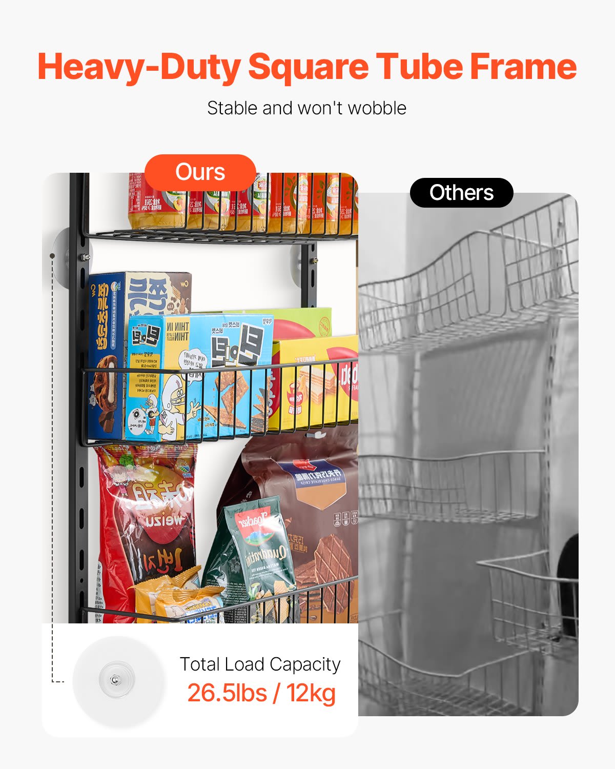 8-Tier Over The Door Pantry Organizer Hanging Storage Rack Adjustable Kitchen view 4