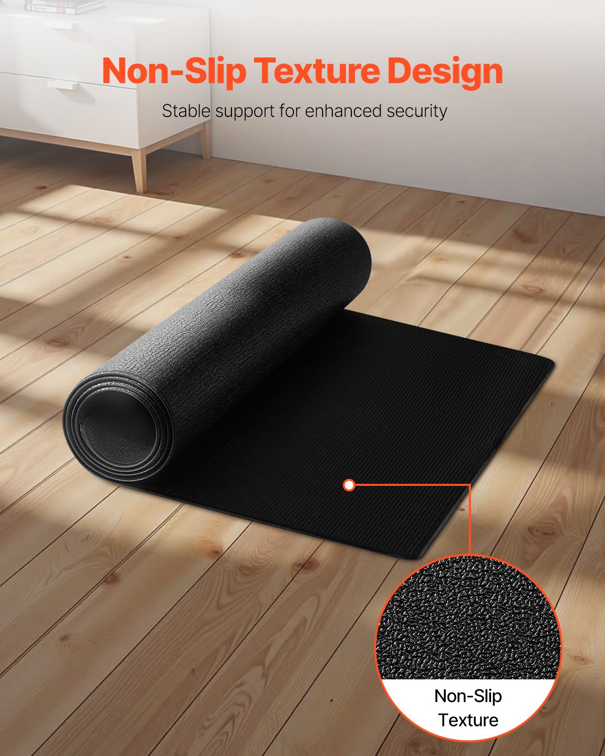 Treadmill Mat For Carpet Floor, 23.62'- 51.18' - 0.16' Exercise Equipment Mat For Elliptical And Walking Pad, High Density PVC Floor Protector, Waterproof And Non-slip For Home Gym view 5