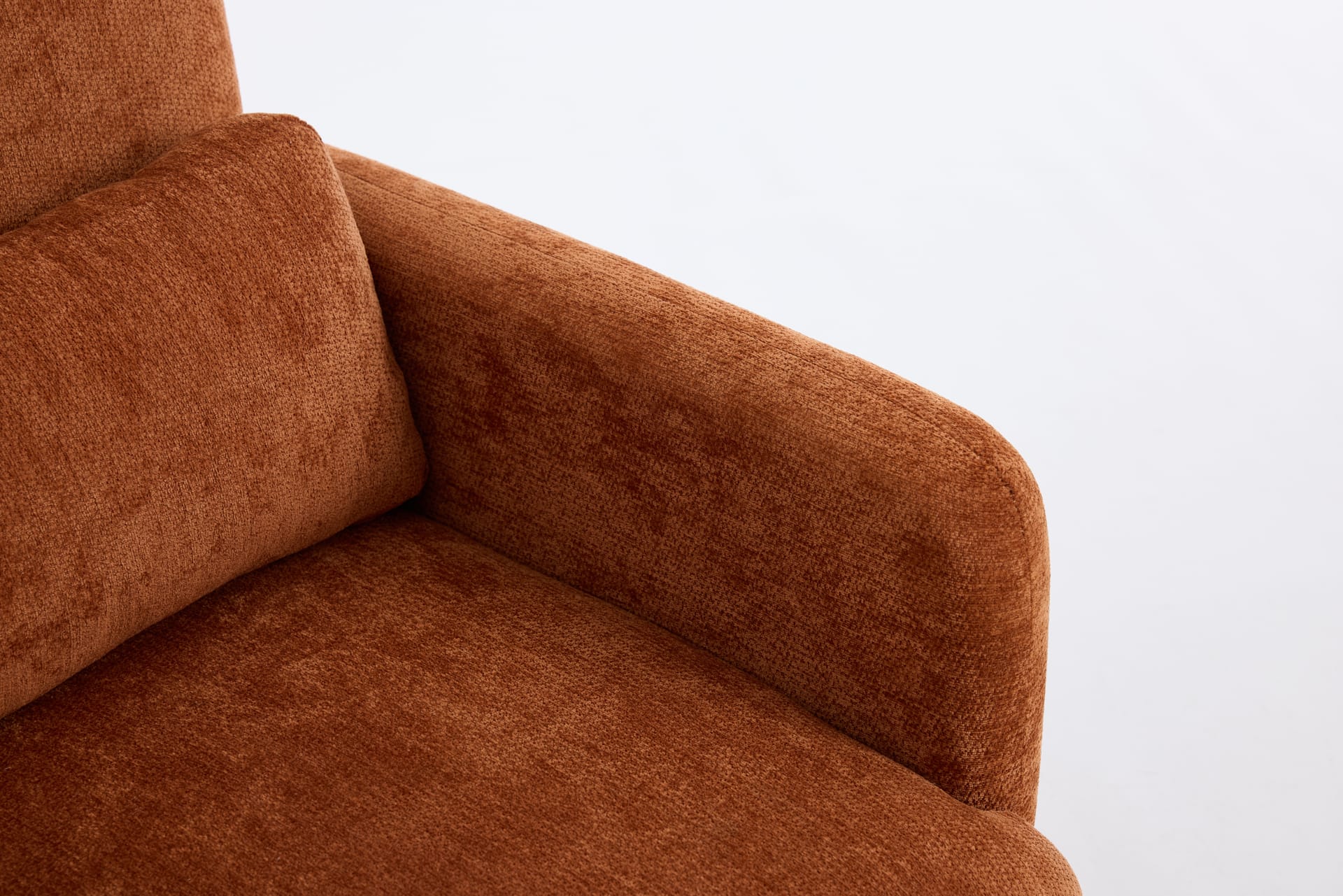 Modern Accent Chair, Contemporary Boucle Fabric Accent Armchair Comfy Upholstered Leisure Single Sofa Chair For Living Room Bedroom Apartment Office - Orange view 2
