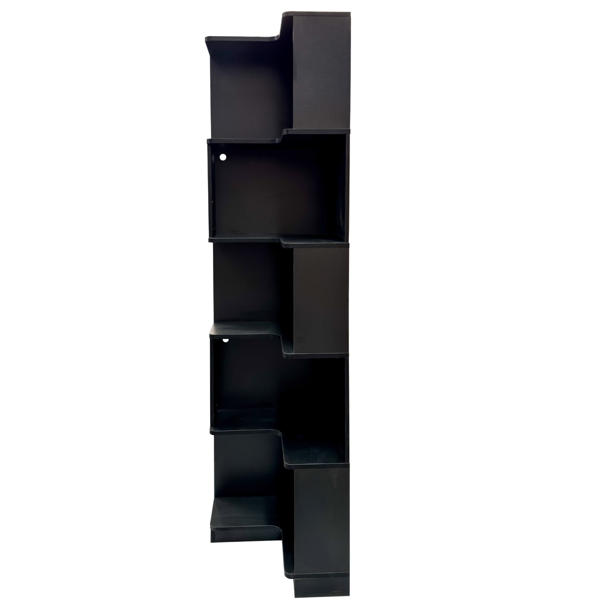 Corner Book Shelf - 5 Tier Corner Bookshelf  Bookcase With Baffle, Freestanding L Shaped Display Shelf Stand With Led Lights For Home Office, Living Room, Bedroom, Kitchen view 3