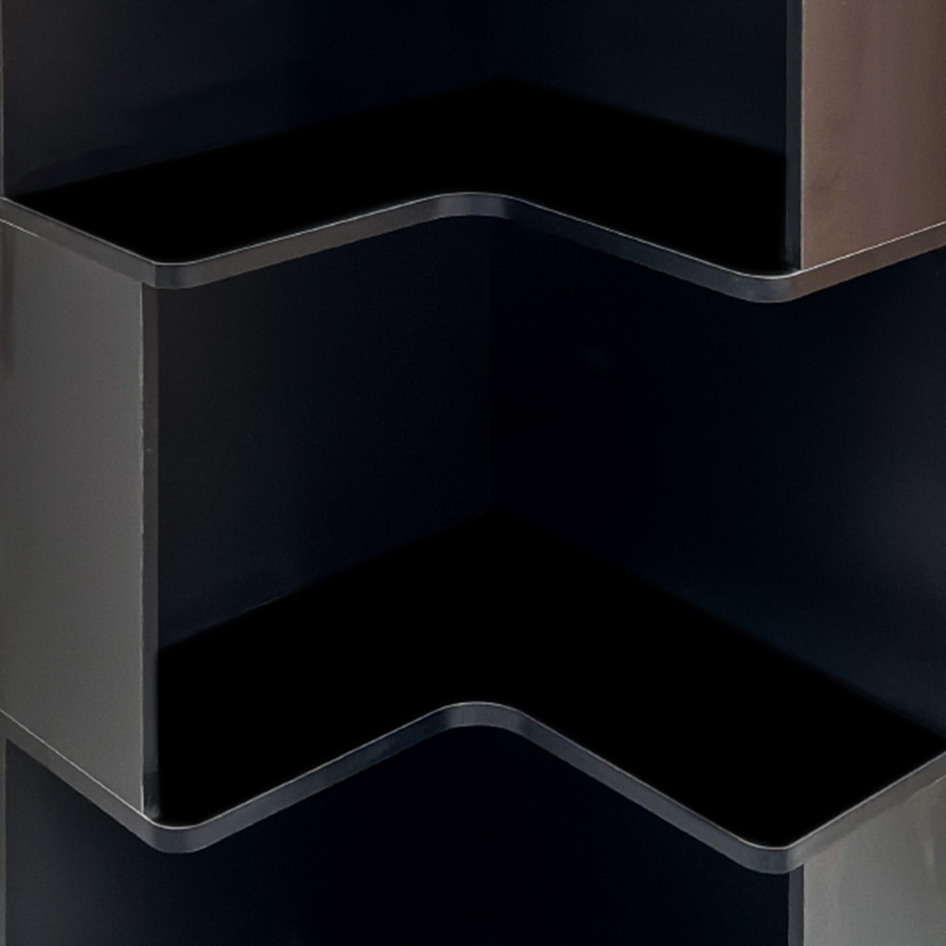 Corner Book Shelf - 5 Tier Corner Bookshelf  Bookcase With Baffle, Freestanding L Shaped Display Shelf Stand With Led Lights For Home Office, Living Room, Bedroom, Kitchen view 4