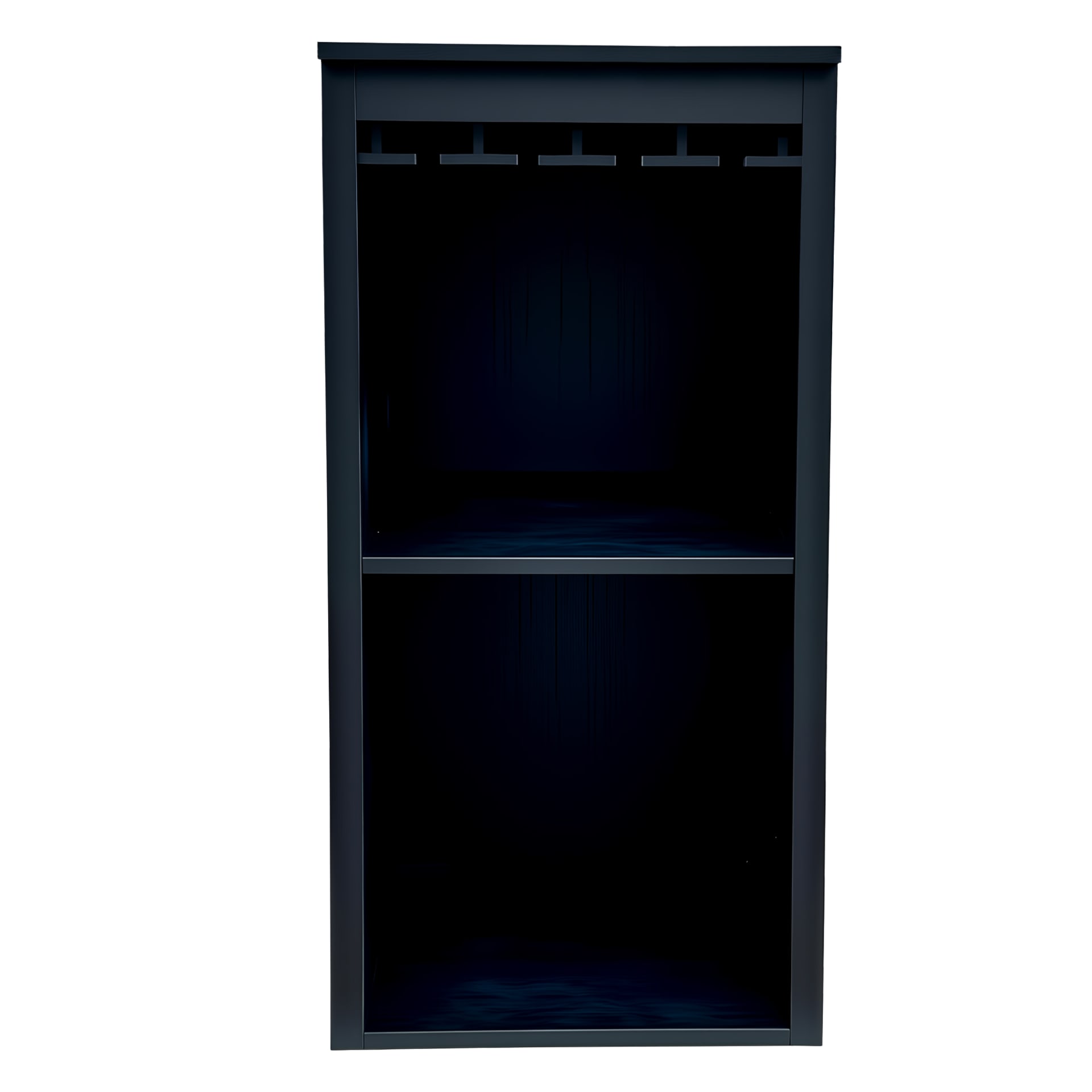 Black Color Modular Wine Bar Cabinet With Storage Shelves With Hutch For Dining Room view 2