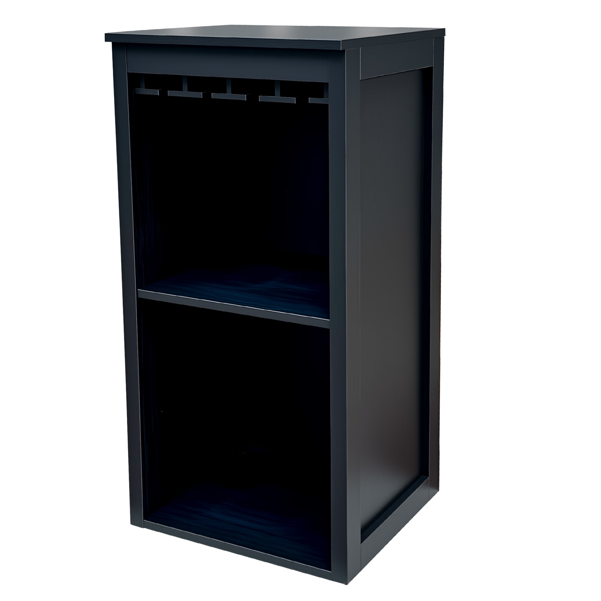 Black Color Modular Wine Bar Cabinet With Storage Shelves With Hutch For Dining Room view 3