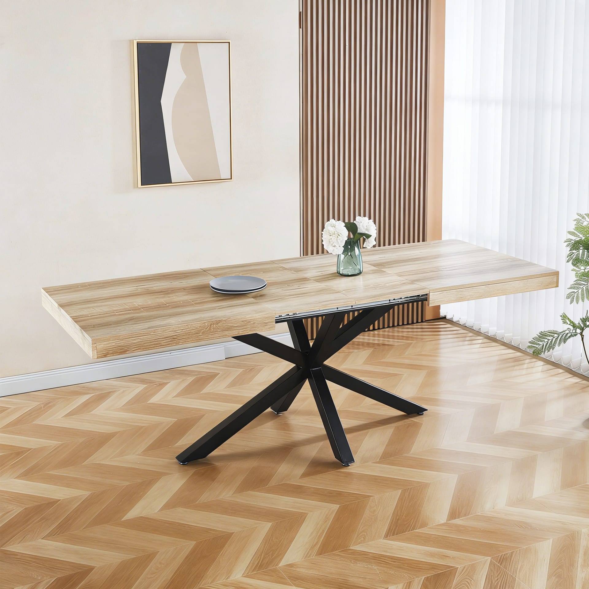 Extendable Table ,DINING TABLE,OFFICE TABLE,COFFEE TABLE,240 200 160x90x75cm,walnut Color view 3