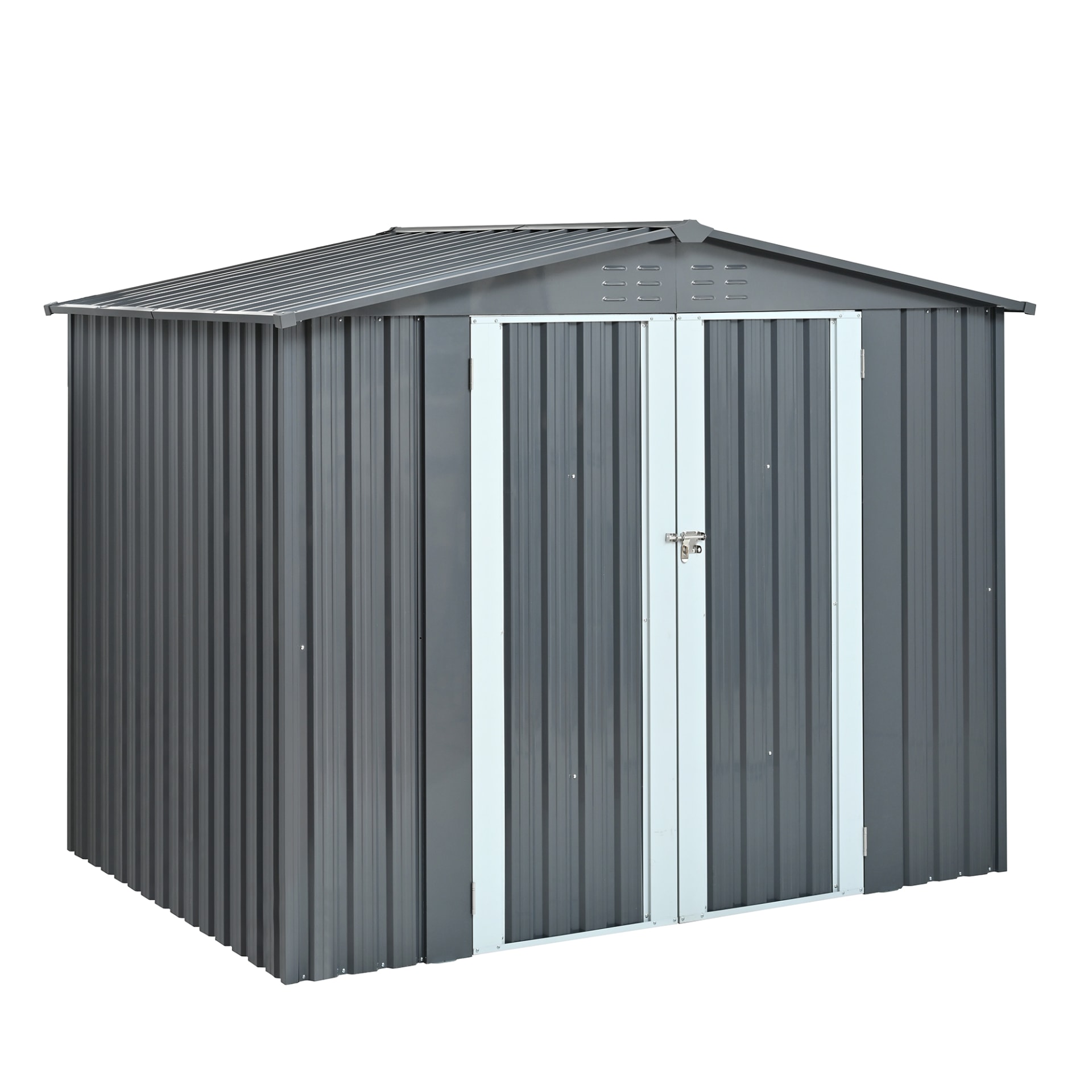 Metal Storage Shed With Double Doors, Heavy-Duty Galvanized Steel Outdoor Garden Shed For Tools, Lawn Equipment, And Yard Storage 72.8Hx68.9Dx87.8W view 1