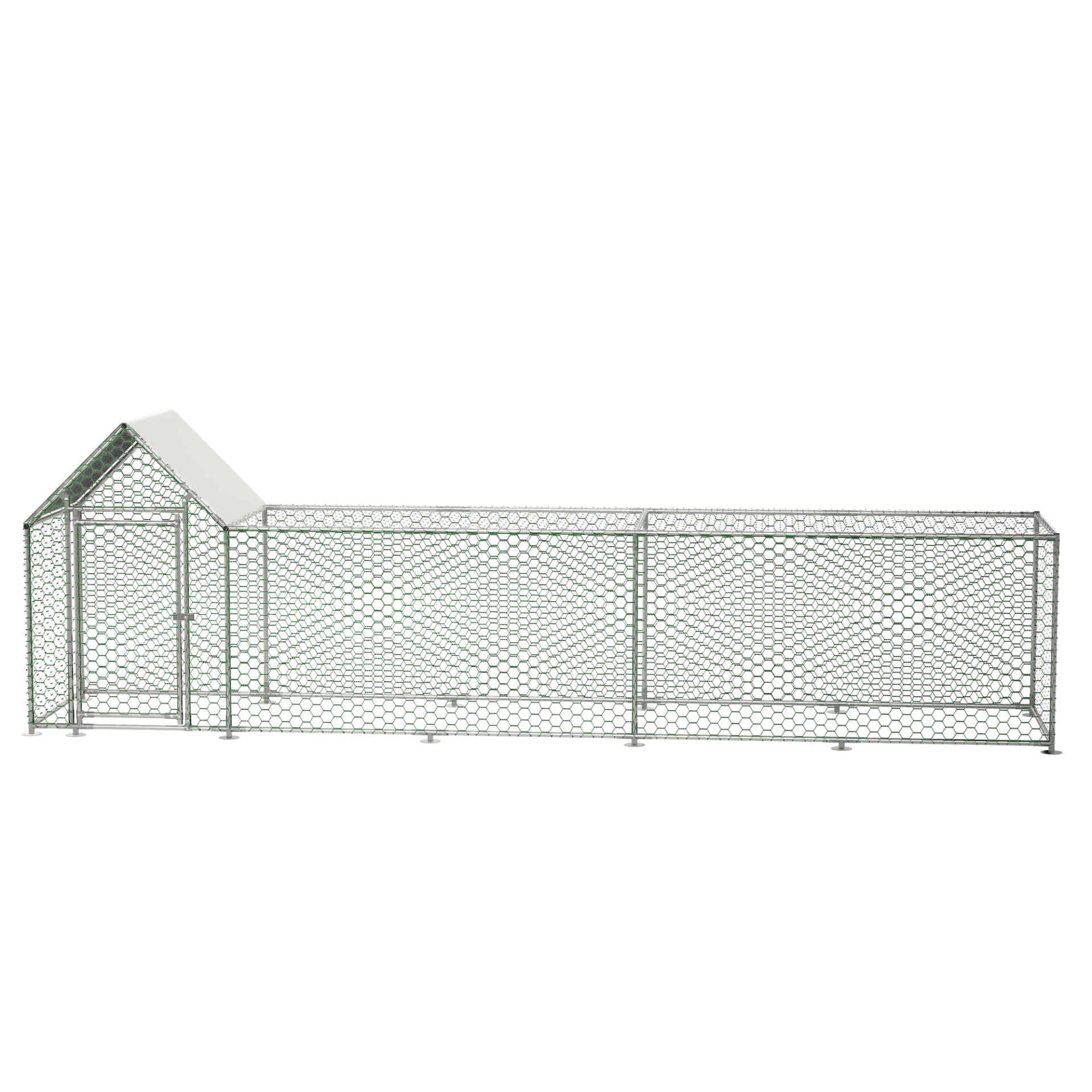 16x3FT Metal Chicken Coop Run Hen House Poultry Habitat Cage W Cover view 3