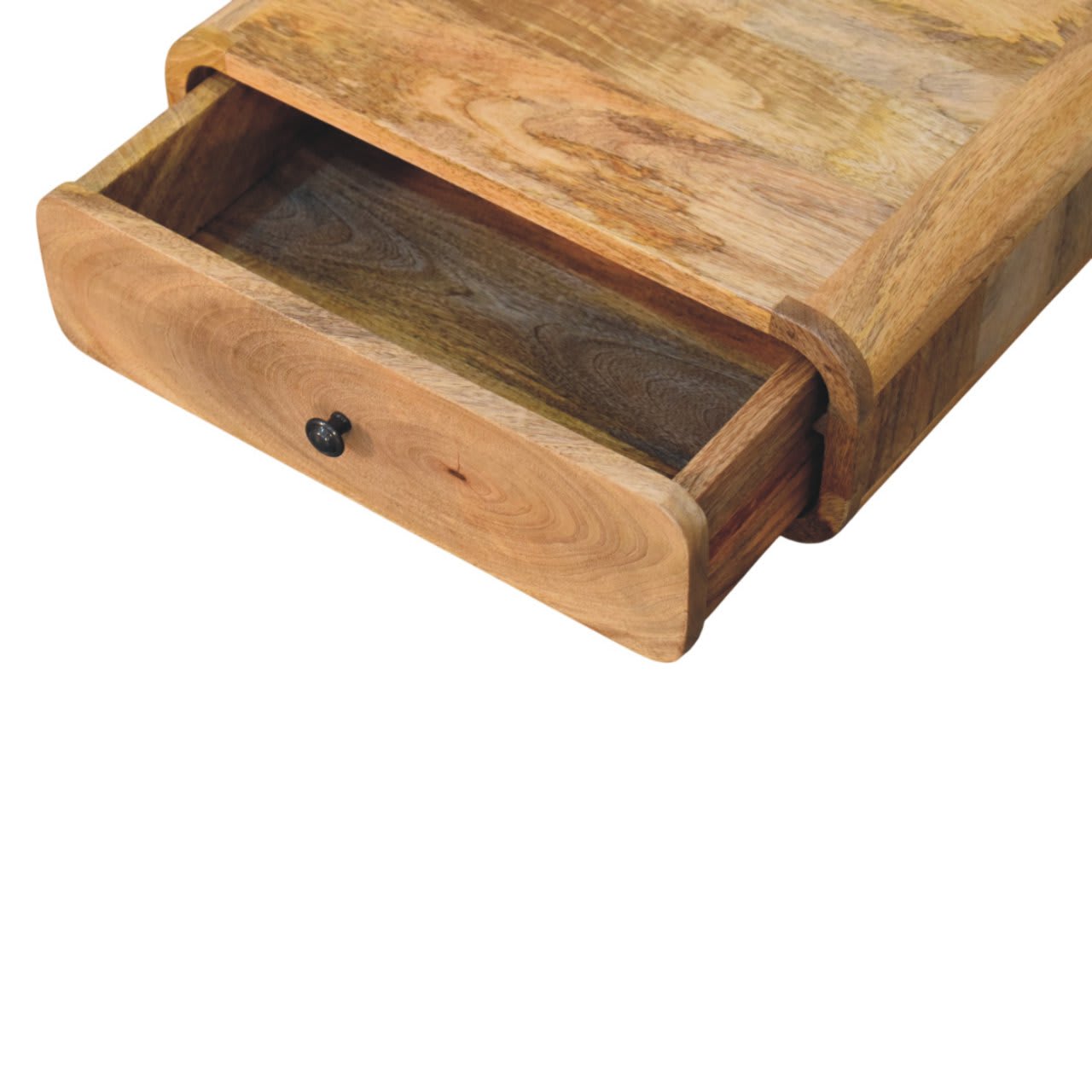 Solid Wood Avora Wall-Mounted Oak-ish 1 Drawer Nightstand, Brown view 4