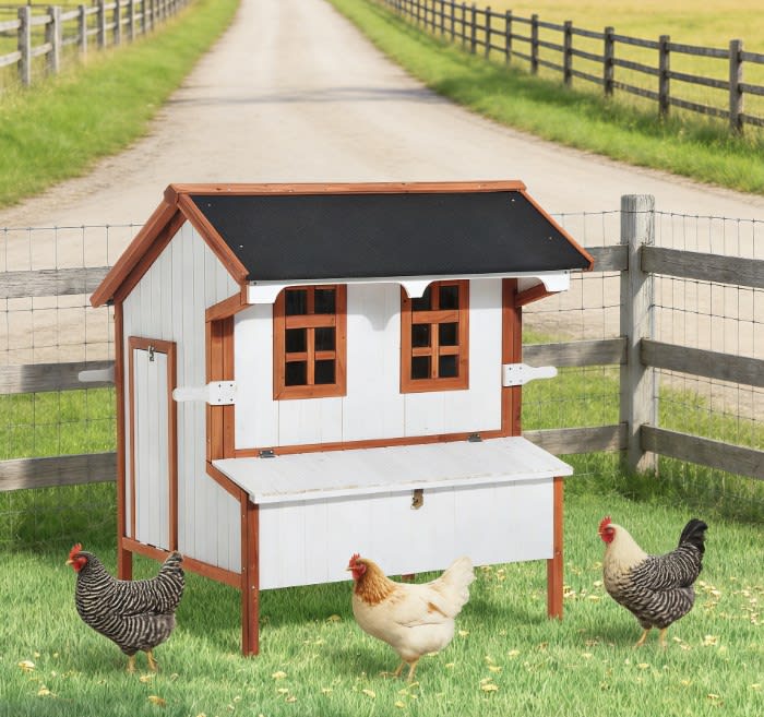Portable Chicken House,Chicken Coop Wooden Chicken House,Rabbit Hutch Raised Poultry Cage